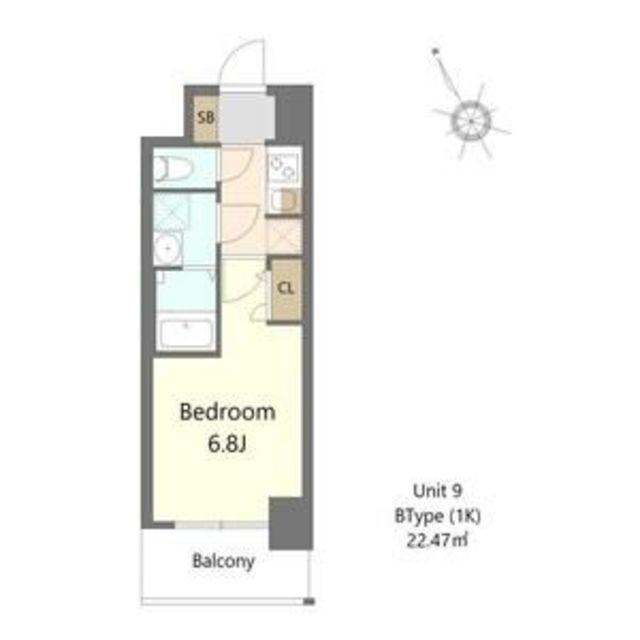 S-RESIDENCE堺浜寺BROAD(1K/3階)の間取り写真