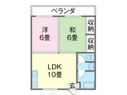 Tハイツ(2LDK/3階)の間取り写真