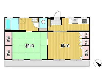 山形アパート1号棟(2K/2階)の間取り写真