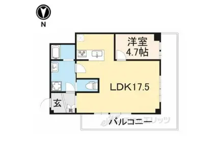 ジョイ御池(1LDK/10階)の間取り写真