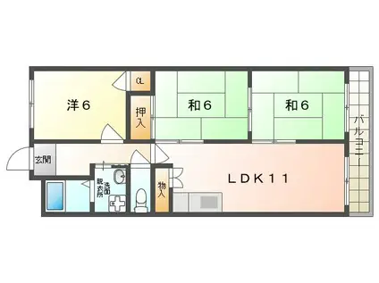 アメニティーコート(3LDK/2階)の間取り写真
