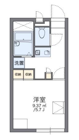 レオパレス大和(1K/1階)の間取り写真