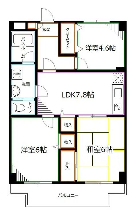 グランドゥール関町 3階階 間取り