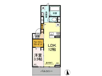 クラヴィス タカラ(1LDK/2階)の間取り写真