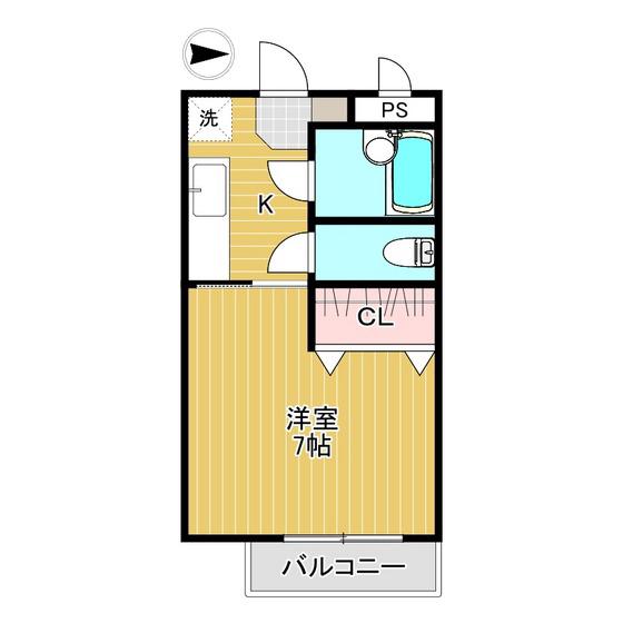 メゾン神明(1K/3階)の間取り写真