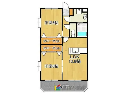 ユーミースマイルI(2LDK/3階)の間取り写真