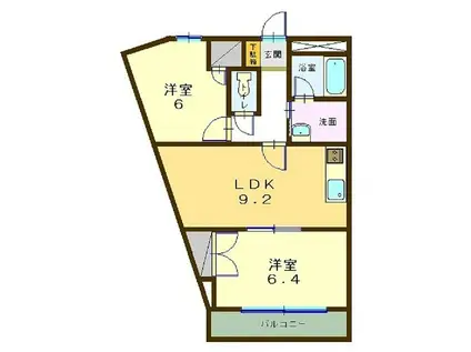 ヴィラメゾンNORIKA(2LDK/2階)の間取り写真