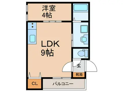 ALPHY COURT(1LDK/2階)の間取り写真