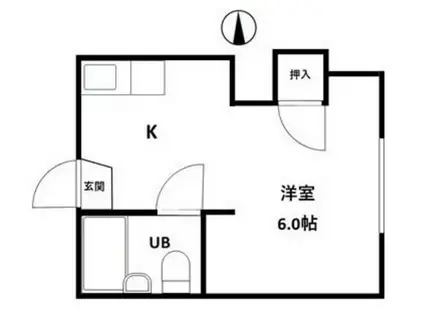 コーポあおば(1K/3階)の間取り写真