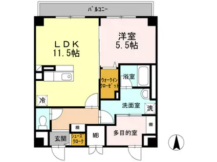 田町ガーデンハイツ(1LDK/2階)の間取り写真
