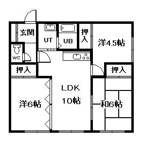 グリーンハイツ2(3LDK/1階)の間取り写真