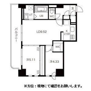 BPRレジデンス二十四軒(2LDK/8階)の間取り写真