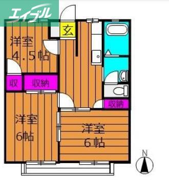 パナハイツYOU(3DK/2階)の間取り写真