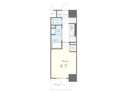 カサ・フェリーチェ(1K/2階)の間取り写真