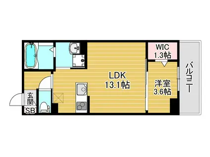 CASA BRANCHE(1LDK/2階)の間取り写真