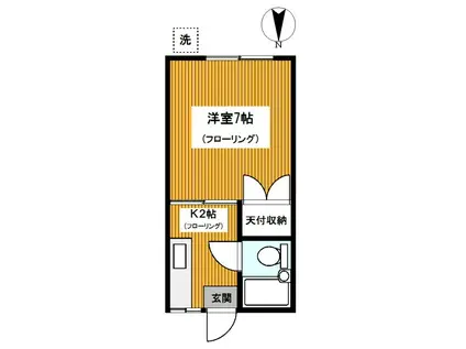 ユーハイツNO.1(1K/1階)の間取り写真