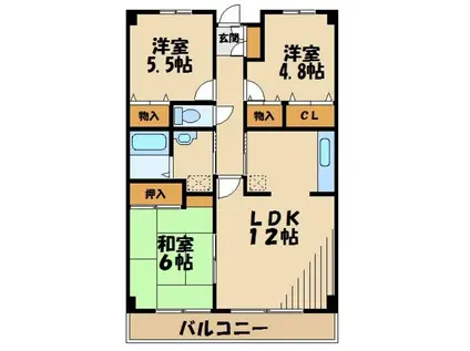 ルテシア新狭山(2SLDK/3階)の間取り写真