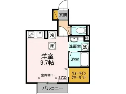 LA LUCE 奏の杜(ワンルーム/1階)の間取り写真