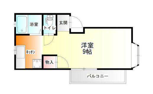 ナチュラショウナン(1K/2階)の間取り写真