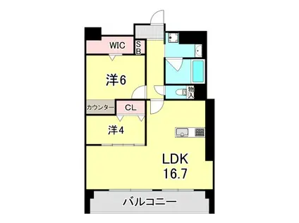 エクセルハイム東灘(2LDK/4階)の間取り写真