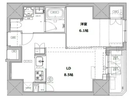 ジェノヴィア文京千駄木(1LDK/8階)の間取り写真