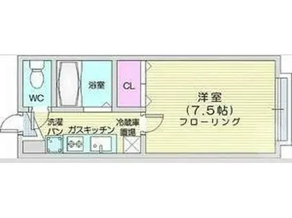 ハイツエクセルA棟(1K/1階)の間取り写真