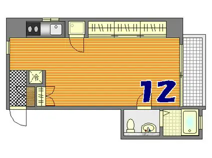 ツインクレスト(ワンルーム/4階)の間取り写真