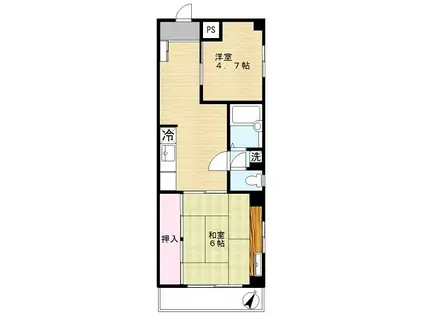 ベクエーム戸田(2K/2階)の間取り写真