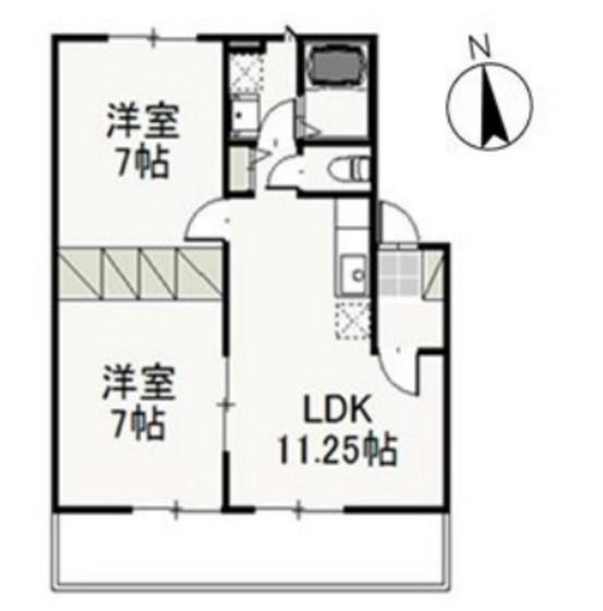 ブロッサム21 A(2LDK/1階)の間取り写真