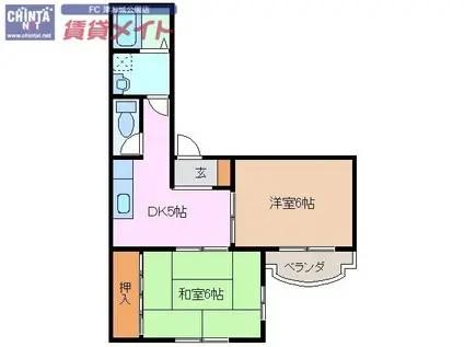 レジデンスタイコー(2DK/3階)の間取り写真