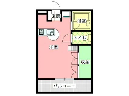さくらコーポ93(ワンルーム/2階)の間取り写真