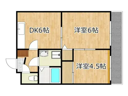 ライベクスト35(2DK/3階)の間取り写真