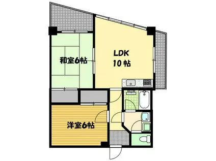 ソシアル山下(2LDK/2階)の間取り写真