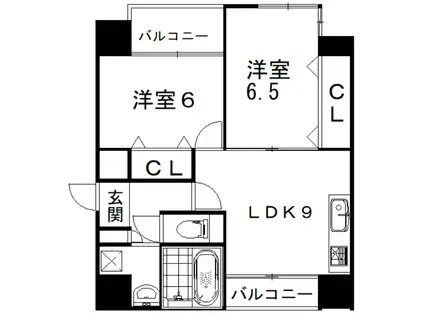 コーナーレジデンス浦田(2LDK/3階)の間取り写真