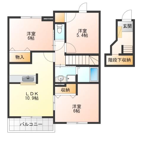 アーバン レジデンス(3LDK/2階)の間取り写真