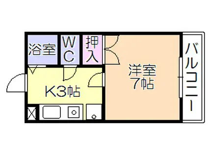 ピュア松本(1K/3階)の間取り写真
