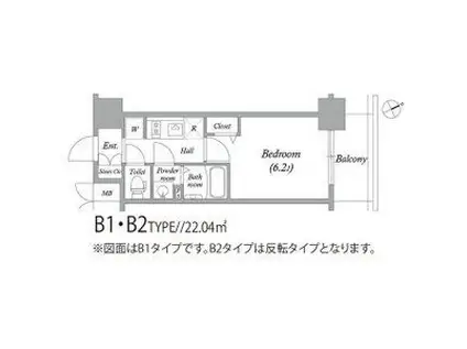 アドバンス大阪セレーノ(1K/4階)の間取り写真