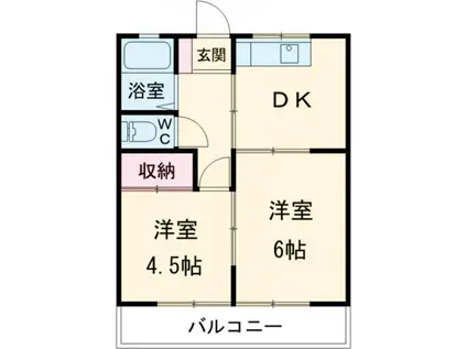 メゾンド新町II(2DK/1階)の間取り写真