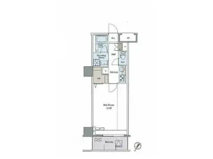 ラグゼナ平和台(1K/6階)の間取り写真