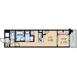 プレサンスロジェ上前津駅前 THE RESIDENCE(1LDK/5階)の間取り写真