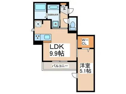 GRAND SOLEIL(1LDK/3階)の間取り写真