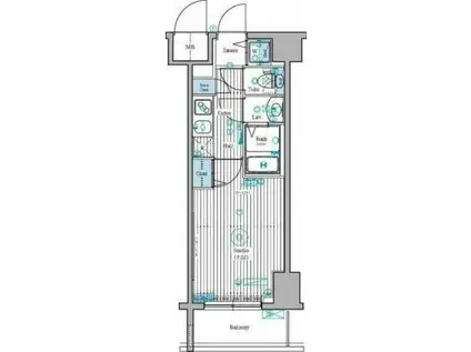 ガーラ・ステーション新宿御苑前(1K/7階)の間取り写真