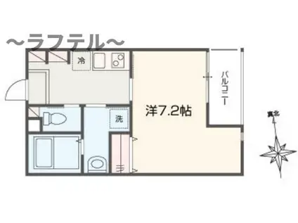 MELLAS小手指II(1K/3階)の間取り写真