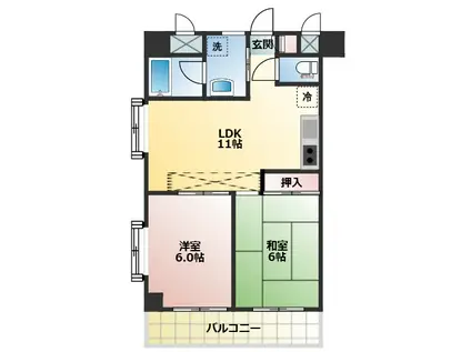 オーベルジュ桐ヶ丘(2LDK/3階)の間取り写真