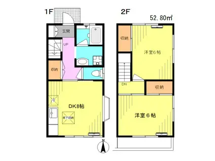 28番館(2DK/1階)の間取り写真