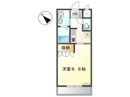 シャインヒルズ豊岡(1K/2階)の間取り写真