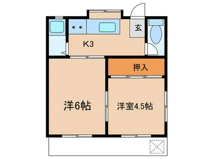 ハイライフホリオ(2K/1階)の間取り写真