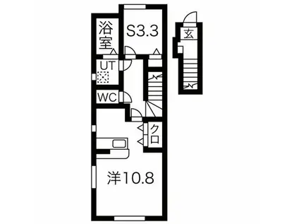 グラース(1LDK/2階)の間取り写真