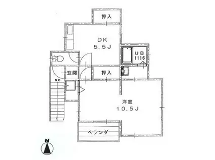 KLIEN(1DK/2階)の間取り写真