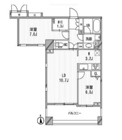 アーデン神保町(2LDK/8階)の間取り写真